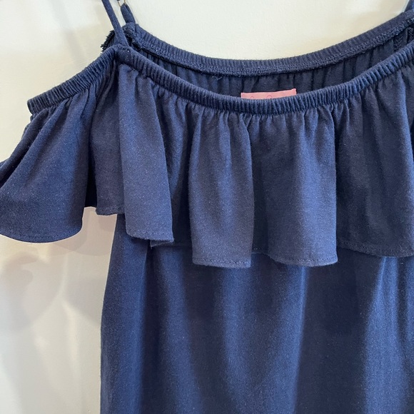 Lilly Pulitzer Tamiami Off The Shoulder Navy Blue Tank Top Size XXS - Picture 2 of 4